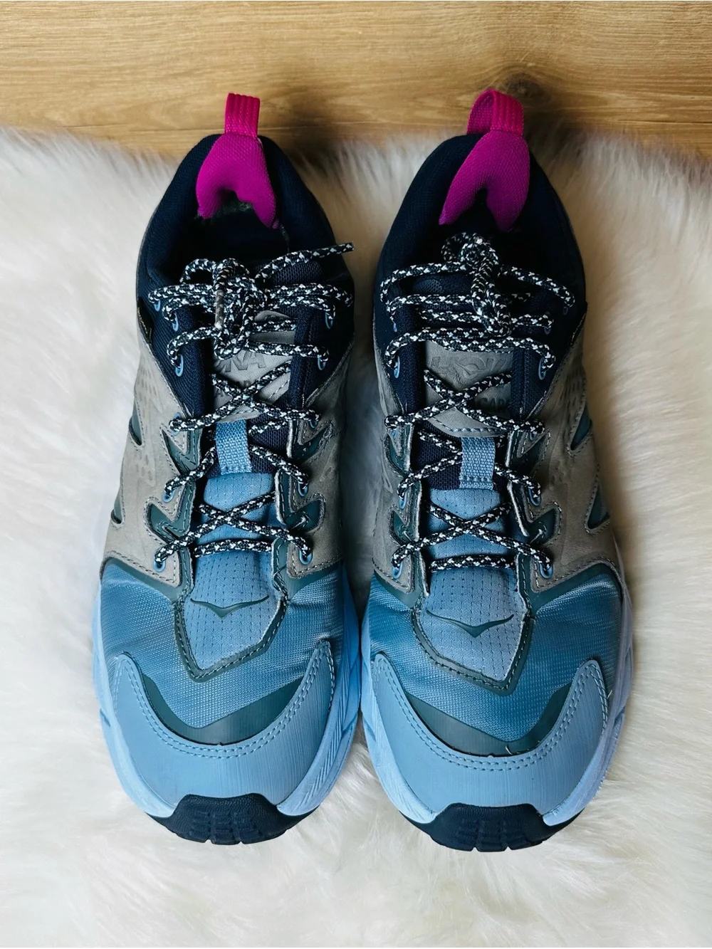 Hoka Anacapa Low Women's Blue and Gray GTX Trail Sneaker - Picture 10 of 10